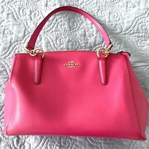 Hot Pink Genuine Pebble Leather Coach Purse
